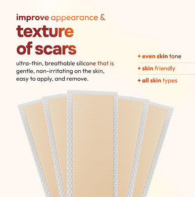 10 Pack Silicone Sheets For Scars, Post Surgery, Tummy Tuck, C-Section Recovery, Keloid Bump Removal, Stretch Marks Removal, Face Acne, Silicone Tape For Scars, Silicone Scar Sheets, (6 X 1.6 )