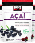 Force Factor Soft Chews for Immune Support, Oxidative Defense, & Superfood & Antioxidants Supplement, Non-GMO, Gluten-Free, & Vegan, Berry Flavor, 90 Soft Chews, 3 Packs, 18 Ounces