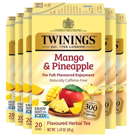 Twinings Lemon & Ginger, Caffeine-Free Herbal Tea Bags, 100 CT Box (1 Pack) | Spicy & Tangy, Ginger, Lemon Peel, Lemongrass, Blackberry Leaves, Soothe Digestion, 100 Foil Lined Individually Wrapped Bags