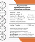 Supersmart Taurine 2000 mg Per Day Antioxidant Amino Acid Boost Physical Mental Performance Sport Nutrition NonGMO Gluten Free 100 Tablets