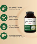 NatureBell Glutathione Supplement 2,000mg Per Serving 240 Veggie Capsules 98% Purity Verified Bioavailable Reduced Glutathione Pills Active Form Master Antioxidant Vegan Friendly & Non-GMO
