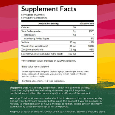 Swanson Elderberry Gummies with Zinc and Vitamin C - 60 Gummies - Immune Support Supplement for a Healthy Immune System