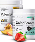 Colonbroom Psyllium Husk Powders (Strawberry & Tropical Fruits, 120 Servings) Colon Cleanse For Bloating Relief & Gut Health - Colon Broom Fiber Powder Drink - Vegan, Non-Gmo Fiber Powder Supplement
