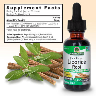 Nature'S Answer Licorice Root | Herbal Supplement | Supports Digestive Health | Non-GMO & Kosher | Alcohol- Gluten- & Vegan 1oz