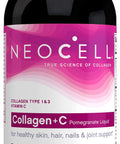 NeoCell Collagen +C Pomegranate Liquid, 4g Collagen Types 1 & 3 Plus Vitamin C, Healthy Skin, Hair, Nails and Joint Support 16 Ounces (Package May Vary)