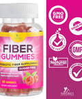 Fiber Gummies - Sugar-Free Gummy Supplement, 4g Soluble Fiber per Serving - Natural Prebiotic Fiber Supplement Supports Daily Digestive Health & Regularity - Raspberry Flavor Gummy - 60 Gummies