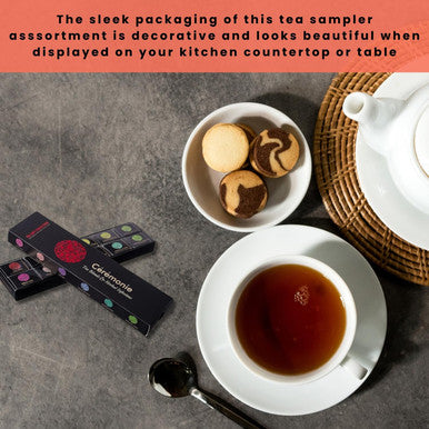Ceremonie Tea Premium Gourmet Herbal Teas Variety Pack - her Tea Set - Assorted Tea Sampler 12 Individually Wrapped Silky Mesh Herbal Teas & Blend Bags | Single Serve Pouches