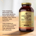 Solgar Calcium "600" - 240 Tablets Pack Of 2 - From Oyster Shell With Vitamin D3 - Non-Gmo Gluten Free Dairy Free - 240 Total Servings