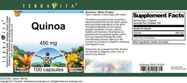 Terravita Quinoa - 450 Mg (100 Capsules, Zin: 521245)