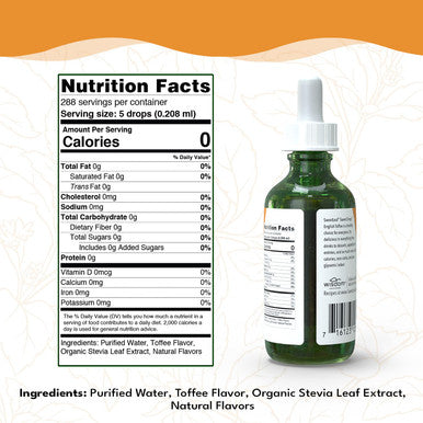 Sweetleaf Stevia Liquid Sweet Drops - English Toffee Flavored Drops Stevia Liquid Sweetener Zero-Calorie Sugar- Syrup Alternative for Keto Coffee Baking Shakes 2 Fl Oz (Pack of 2)