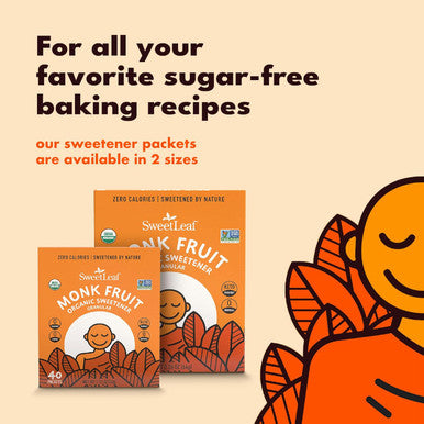 Sweetleaf Organic Monk Fruit Sweetener Granular Zero-Calorie Natural Sugar Substitute for Coffee Tea and Baking Organic Monk Fruit Non GMO Keto Friendly 0 Sugars - 40 Packets