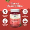 Natures Craft Natural Biotin Gummies for Hair Growth - Biotin Vitamins Hair Skin and Nails Gummies for Women and Men - Biotin Hair Growth Vitamins for Women with Pantothenic Acid and Biotin Hair Gummies