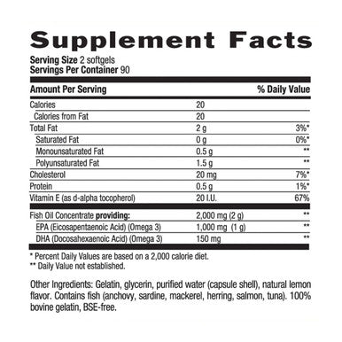 Country Life Omega 3 Mood 2000Mg Fish Oil With Epa & Dha 180 Softgels Certified Gluten Free
