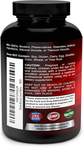 Divine Bounty Organic Lions Mane Mushroom Capsules - 1800Mg Strongest Lion'S Mane Mushroom Supplement - Non-Gmo Lions Mane Extract Powder - Nootropic Brain Supplement - Brain & Immune Support - 90 Vegetarian Caps