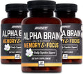 ONNIT Alpha Brain 30ct 3Pack Over 1 Million Bottles Sold Premium Nootropic Brain Supplement Focus Concentration Memory Alpha GPC L Theanine Bacopa Monnieri