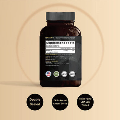 Pack of 2 Elemental Magnesium 500mg Per Serving as Magnesium Citrate 180 Capsules Each Powerfully Supports Energy Metabolism Muscles Heart Bone Health NonGMO and Made in USA