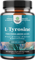Natures Craft Form L Tyrosine 500mg Capsules - High Strength L-Tyrosine Supplement for Mental Energy and Focus Support - Amino Acid Nootropic Supplement for Mood Focus Attention and Cognitive Performance