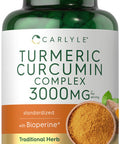 Carlyle Turmeric Curcumin With Black Pepper 3000Mg | 90 Powder Capsules | Complex Supplement With Bioperine | Non-Gmo, Gluten