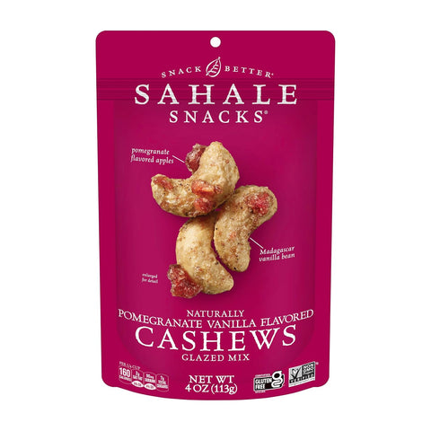 Sahale Snacks Maple Pecans Glazed Mix, 4 oz Pouches (6 Packs) Dry-Roasted, Deluxe Mixed Nuts with Cherries, Apples, Maple, and Cinnamon - Non-GMO, Kosher, and Certified Gluten-Free Snacks