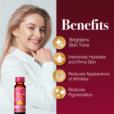 AFC Japan Tsubaki Ageless Beauty Collagen Drink with 10,000mg Marine Collagen Peptides & Royal Jelly + Collagen Beauty MCP-EX 270ct Pills, Anti-Aging, Skin Revitalization, Hair, Nails & Joints Health