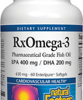 RxOmega3 by Natural Factors Natural Support for Cardiovascular Health with DHA and EPA Daily Dietary Supplement 60 Enteripure Softgels 60 servings