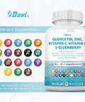 Quercetin 1000Mg Zinc 50Mg Vitamin C 1000Mg Vitamin D 5000Iu Immune System Support Supplement With Echinacea Ginger Bromelain Sea Moss Garlic Nettle Vegan Capsules For Men And Women,60 Count Usa