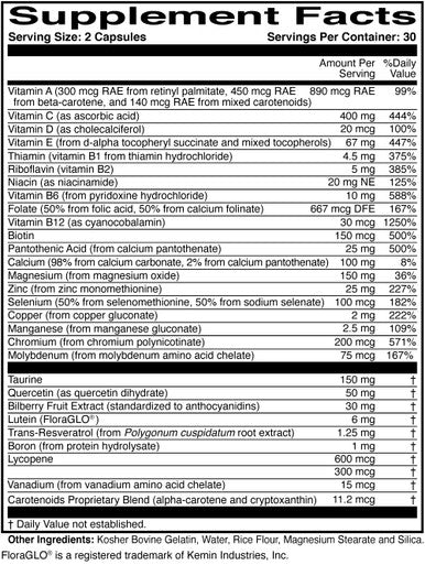 ScienceBased Health Ocularessentials Whole Body Formula - Specialized Eye & Body Multinutrient - 30 Key Ingredients - Rich In Antioxidants And Cell-Protecting Nutrients - 60 Capsules