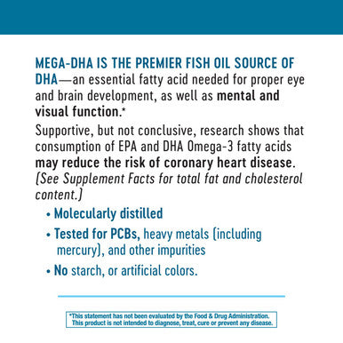 Natures Way Mega-DHA Premium Fish Oil, Eye and Brain Health*, Omega-3, 60 Softgels
