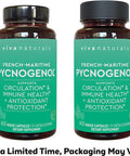 Viva Naturals Pycnogenol 100mg from French Maritime Pine Bark Extract - Healthy Blood Circulation Supplements, Powerful Antioxidant Protection, Joint Support and Immune Support (60 Veggie Capsules)