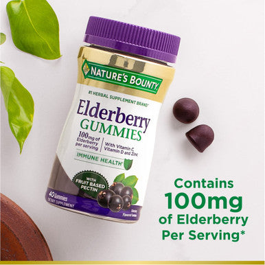 Natures Bounty Immune Support Elderberry Gummies 40 Gummies