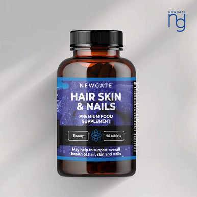 Newgate Labs Hair, Skin And Nails Growth 90 High Strength Tablets - Premium Supplement For Men & Women - With Marine Collagen Halal Made In The Uk