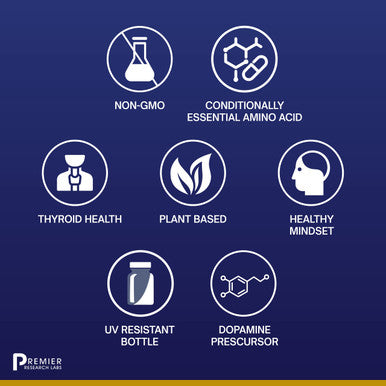 Premier Research Labs Tyrosine Matrix - Contains Aquamin, Rhodiola Rosea, Organic Turmeric & Chinese Salvia - Neurotransmitter