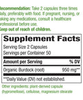 Nature's Way Burdock Root, 950 mg per serving, 100 Capsules (Packaging May Vary)