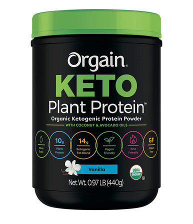 Orgain Keto PlantBased Protein Powder Vanilla Keto Friendly Organic Vegan Gluten Organic Prebiotic Fiber 0.97 Pound Keto Collagen Protein Powder with MCT Oil Chocolate 0.88 Pound