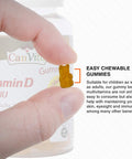 Canvita Halal&Vegan Vitamin D 400IU for Kids All-in-One for Immunity Normal Growth and Development of Bones and Teeth with Vegan Ingredients and GMP-Approved Delicious Chewable Gummy
