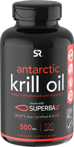 Sports Research Biotin 10000mcg 120ct Krill Oil 1000mg 120ct Bundle
