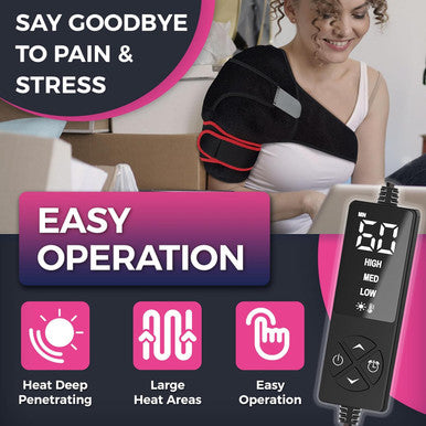 Creatrill Shoulder Heating Pads, Low Voltage Fast Heating Shoulder Brace For Pain Relief, Heated Shoulder Wrap For Rotator Cuff, Frozen Shoulder, Shoulder Dislocation