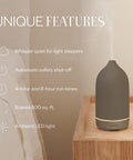 Vitruvi Stone Diffuser, Ultrasonic Essential Oil Diffuser for Aromatherapy, Charcoal, 90ml Capacity