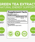 Green Tea Extract 98% Standardized EGCG - 3X Strength for Natural Energy - Heart Support with Polyphenols - Gentle Caffeine - 240 Capsules