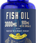 Carlyle Fish Oil 3000mg | 900mg Omega 3 | 90 Softgels | Lemon Flavor | Non-GMO and Gluten Supplement