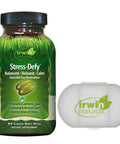 Irwin Naturals Stress Defy Balanced Relaxed Calm Promotes Clarity 84 - Liquid Softgels Bundle Pill Case