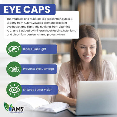 America Medic & Science Eyecaps (30 Caplets) Dietary Supplement For Men And Women Supports Vision Health Enriched With Lutein, Zinc, Selenium, Chromium, And Vitamins A, C, E, And B2