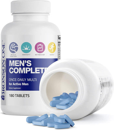 Bronson One Daily Men S Complete Multivitamin Multimineral Once-Daily Multi For Active Men, 180 Tablets