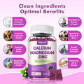 Calcium Magnesium Zinc Gummies - 1000Mg Calcium With Vitamin D3 & K2, Calcium Citrate Gummies For Bone, Muscle, Calm & Zzz Support -High Absorption Magnesium, Elderberry Flavored, 60 Count