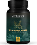 Ambrosial Ambrosial Ashwagandha Capsules 500mg per Capsule | High Strength Ashwagandha Root Powder| Herbal Supplement with Immunity Support | Non-GMO & Gluten (Pack of 1)