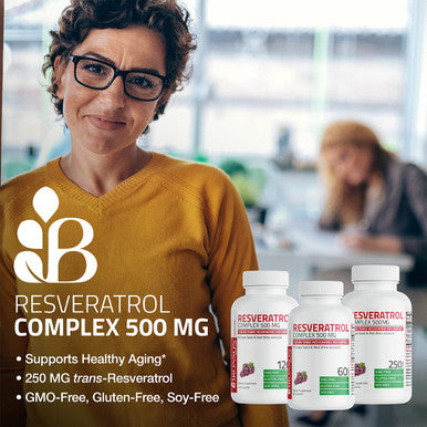 Bronson Resveratrol 500 Complex Standardized Resveratrol + Grape Seed and Red Wine Extract 60 Capsules