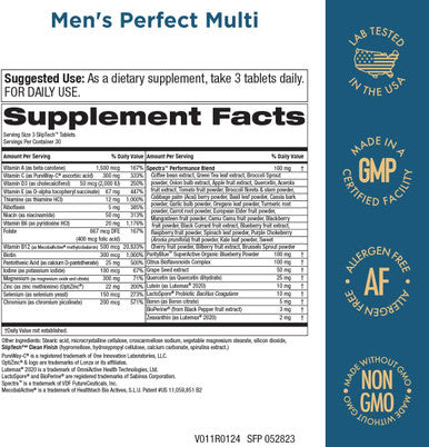 Purity Products Men'S Perfect Multi From Vitamins, Minerals And Phytonutrients - Promotes Energy, Vitality And Stamina - Easy To Swallow - 90 Tablets