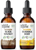 Wild & Organic Black Walnut Tincture 2 Fl Oz & Burdock Root Tincture 2 Fl Oz