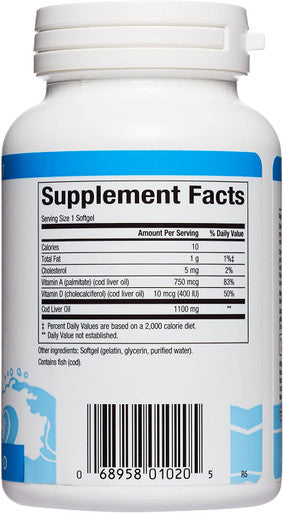 Natural Factors Super Cod Liver Oil Provides Vitamins A D 90 Soft Gels