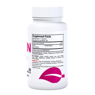 Hallusa Natural Suplemento De Biotina - Pastillas Para La Ca da Del Cabello - Crecimiento Del Cabello Crecimiento De La Barba - Alopecia Y Calvicie - Biotin 10.000 Mcg 60 Capsulas